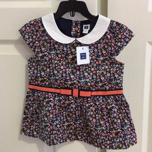 Pre - owned Janie and Jack floral peplum top - 4T